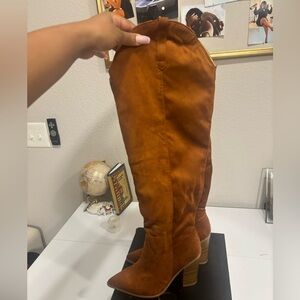 Brown Suede Western Boots 8